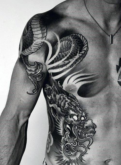 Ribcage Japanese Tattoo Ideas For Guys