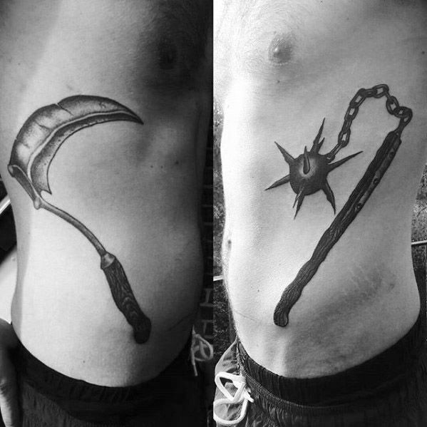 Ribs Scythe Tattoos For Gentlemen