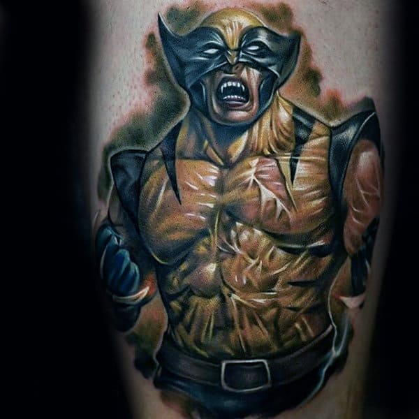 Ripped Muscular Wolverine Mens Arm Tattoos