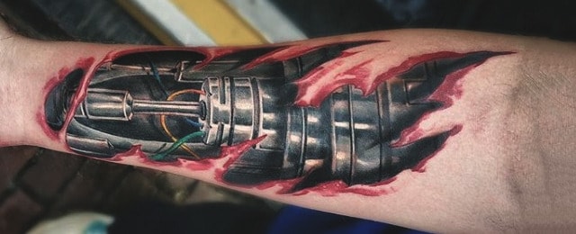 Ripped Skin Tattoo Designs For Men