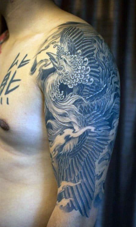Rising Phoenix Men's Tattoo Designs