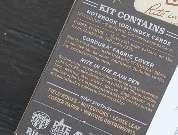 Rite In The Rain 3×5 Kit Contents Included