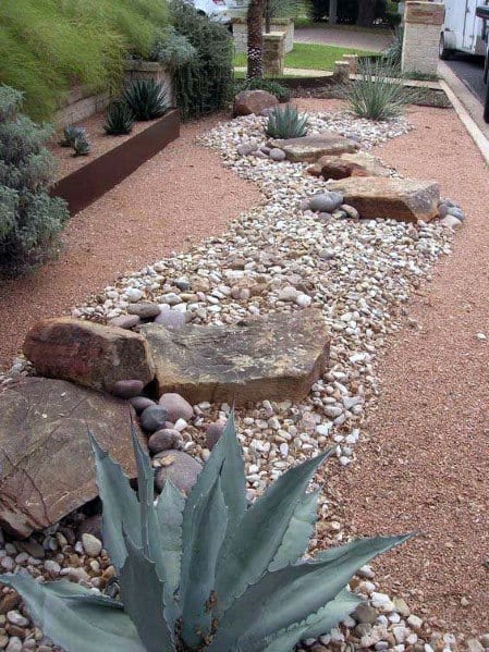 river rock desert landscaping design inspiration 