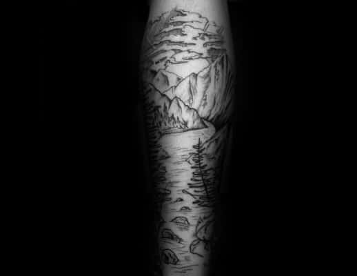 River Tattoo Design Ideas For Males Leg Sleeve