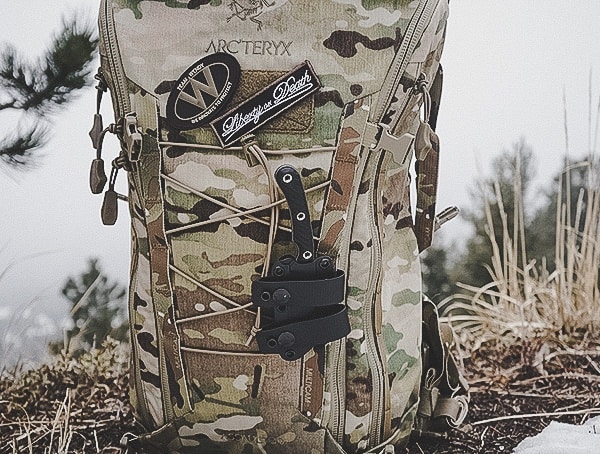 Rmj Tactical Coho Knife Mounted To Multicam Tactical Backpack Review