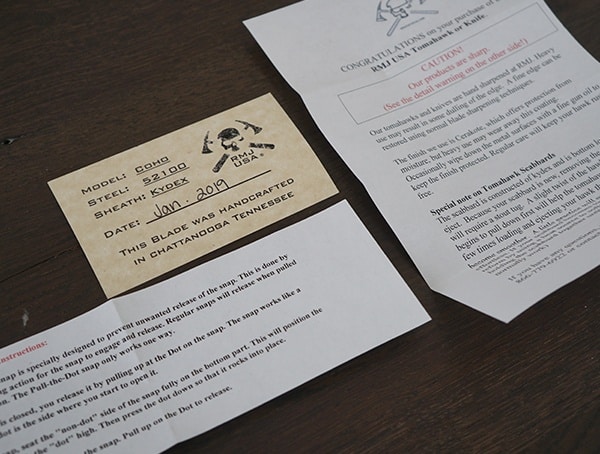 Rmj Tactical Coho Knife Papers