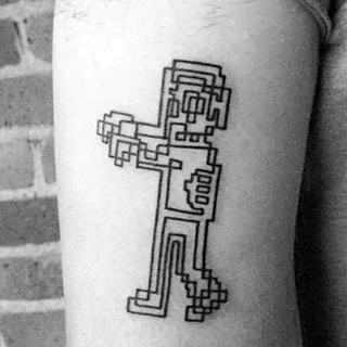 Robot Circuit Board Cool Mens Thigh Tattoo Ideas