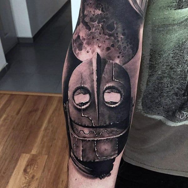 Robot Inner Forearm Male Tatoo Design Ideas