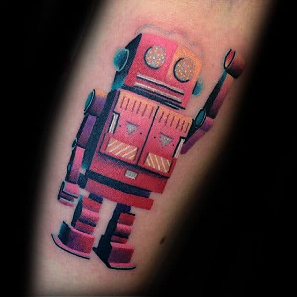 Robot Modern Colorful Tattoos For Males