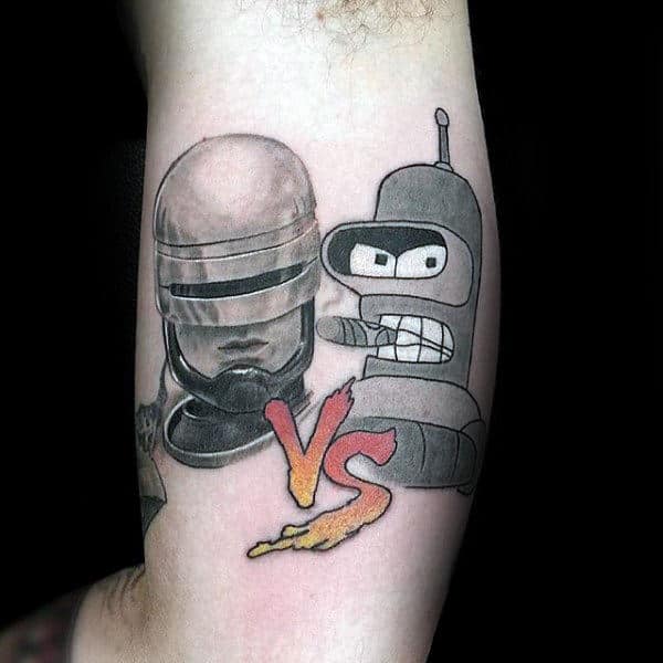 Robots Futurama Male Arm Tattoo Ideas