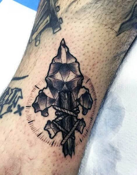 Rock Spear Mens Small Tattoo Ideas