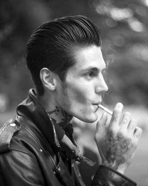 Rockabilly Slicked Back Mens Hair Style
