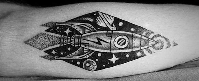 Rocket Ship Tattoo Designs For Men