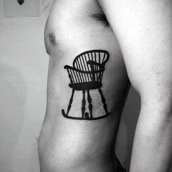 Rocking Chair Mens Side Of Chest Simple Tattoo Ideas
