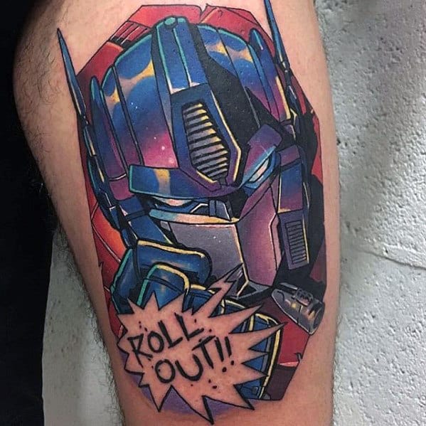 Roll Out Mens Transformers Modern Thigh Tattoos