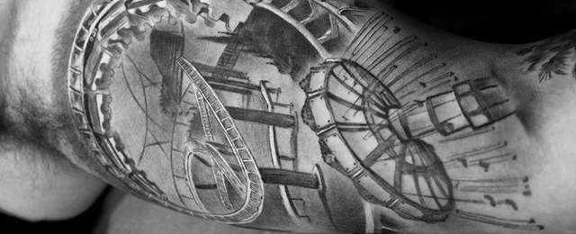 Roller Coaster Tattoo Designs For Men