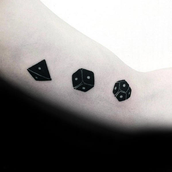 Rolling Dice Awesome Guys Inner Arm Tattoos