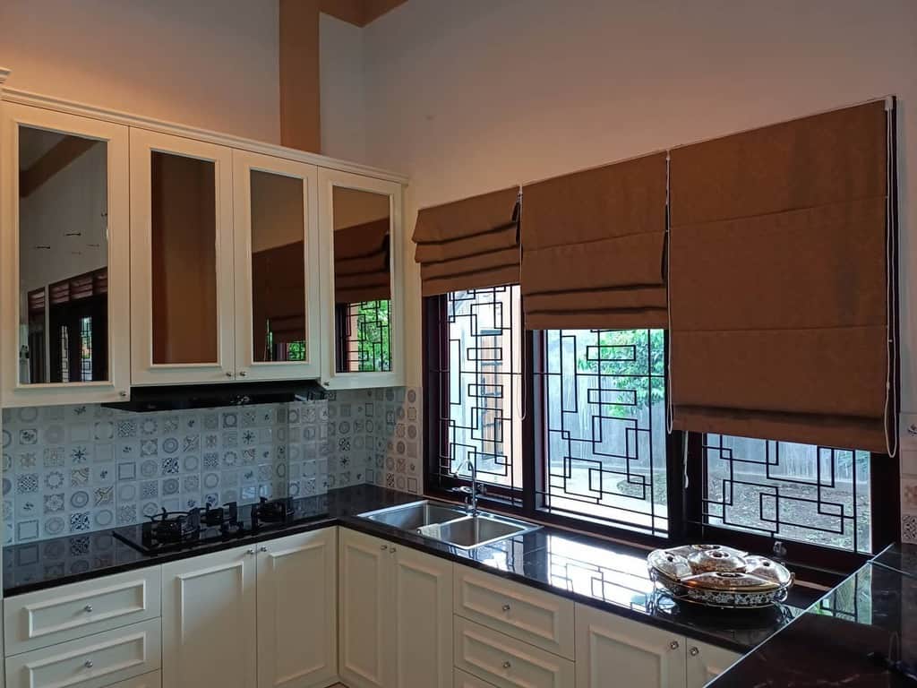 roman Shade kitchen curtain ideas denadeco