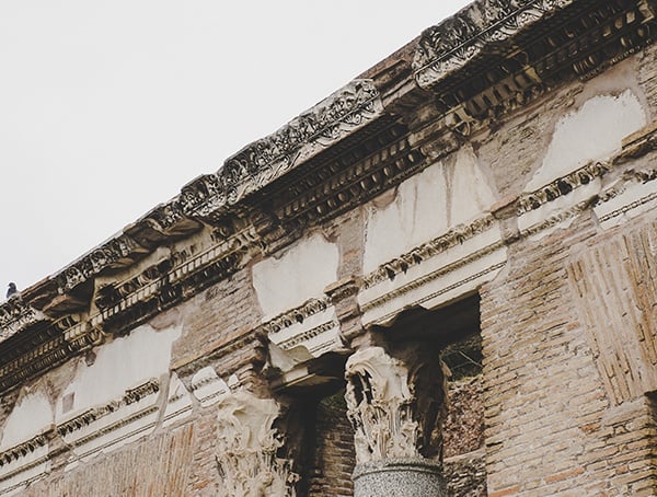 Roman Forum Stone Detail On Anicent Building