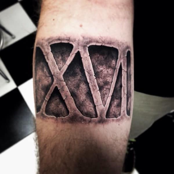 Roman Numerals Armband Stone 3d Male Tattoos