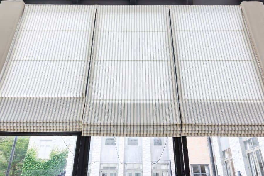 stripe roman shade curtain