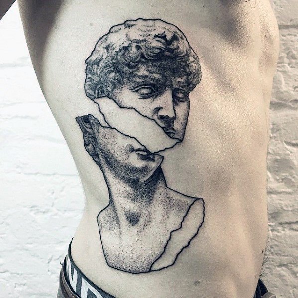 Roman Statue Tattoo Design On Man