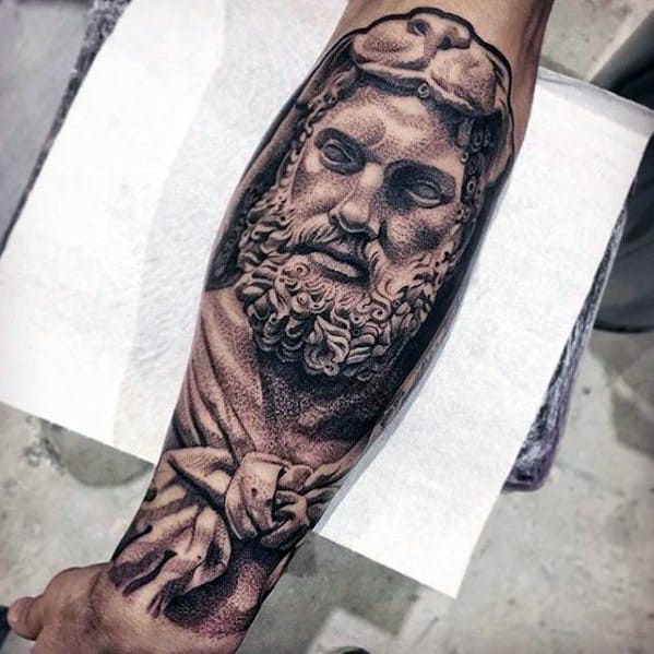 Roman Statue Tattoo Ideas For Males