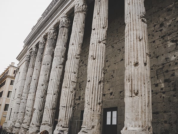 Roman Temple Pantheon Exterior Column Beams