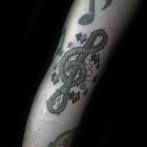 Rope Music Note Guys Tattoo Ideas