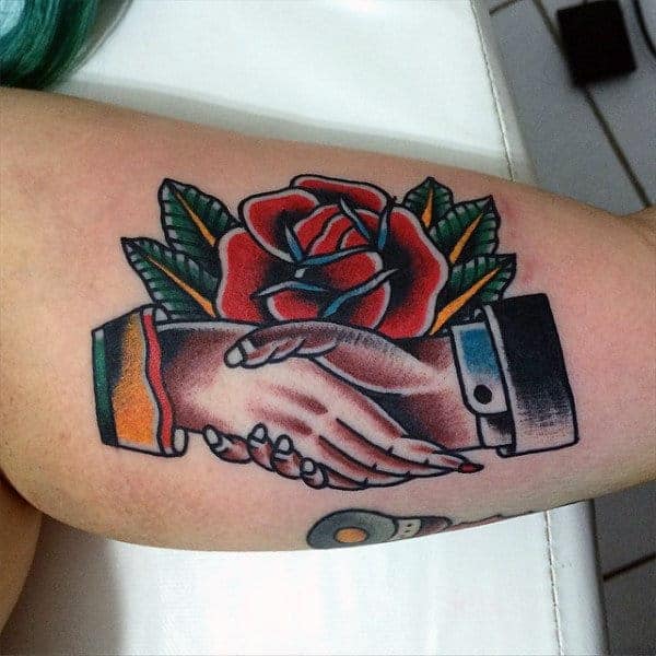 rose-and-treaty-tradiotional-american-tattoo-mens-arms
