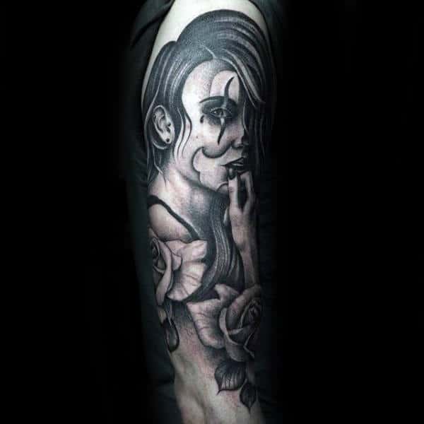 Rose Flower Female Mens Chicano Tattoo On Arm