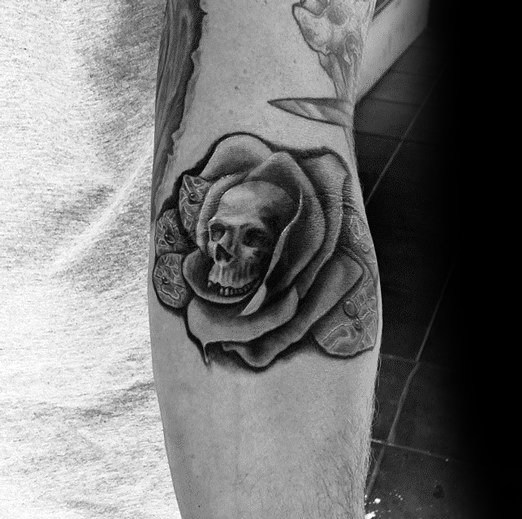 Rose Flower Skull Awesome Ink Ditch Tattoos For Men