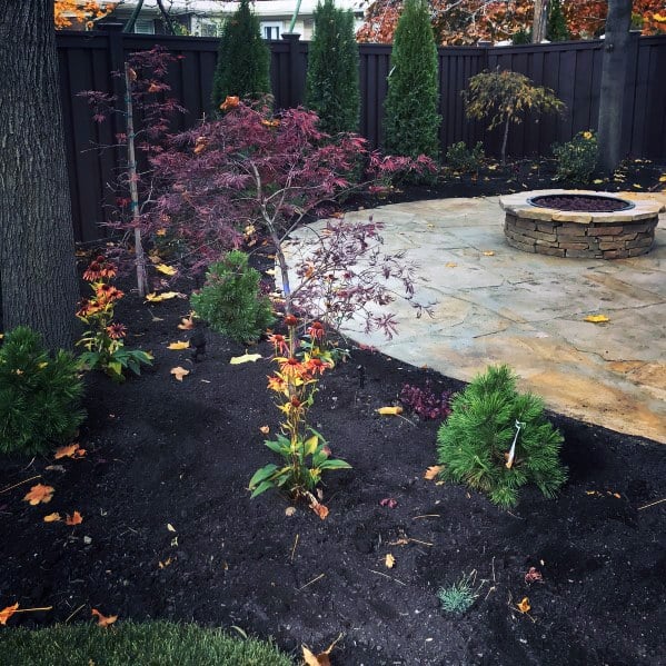 Round Fire Pit Backyard Flagstone Patio Design