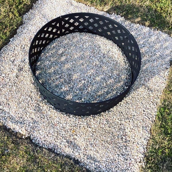 Round Metal Fire Pit Backyard Design