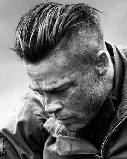 Rugged Mens Undercut Hairstyle With Slicked Back Top