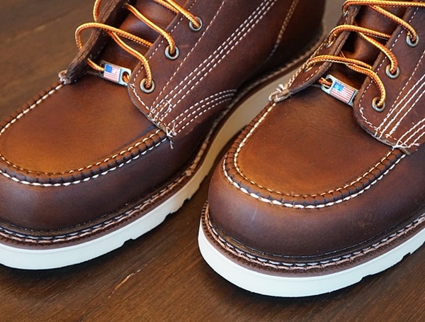 Rugged Toe Carolina 6 Inch Wedge Sole Work Boots Detail