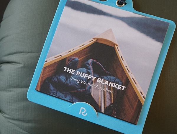 Rumpl Original Puffy Blanket Tag Detail