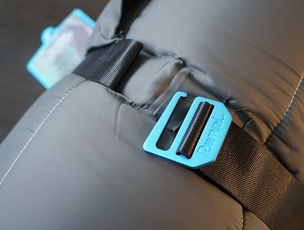 Rumpl Puffy Sherpa Blanket Compression Strap Unhooked