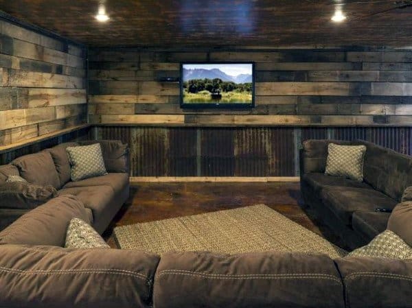 Rustic Basement Ideas Home Theatre