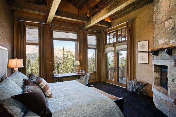 luxury rustic cabin style bedroom