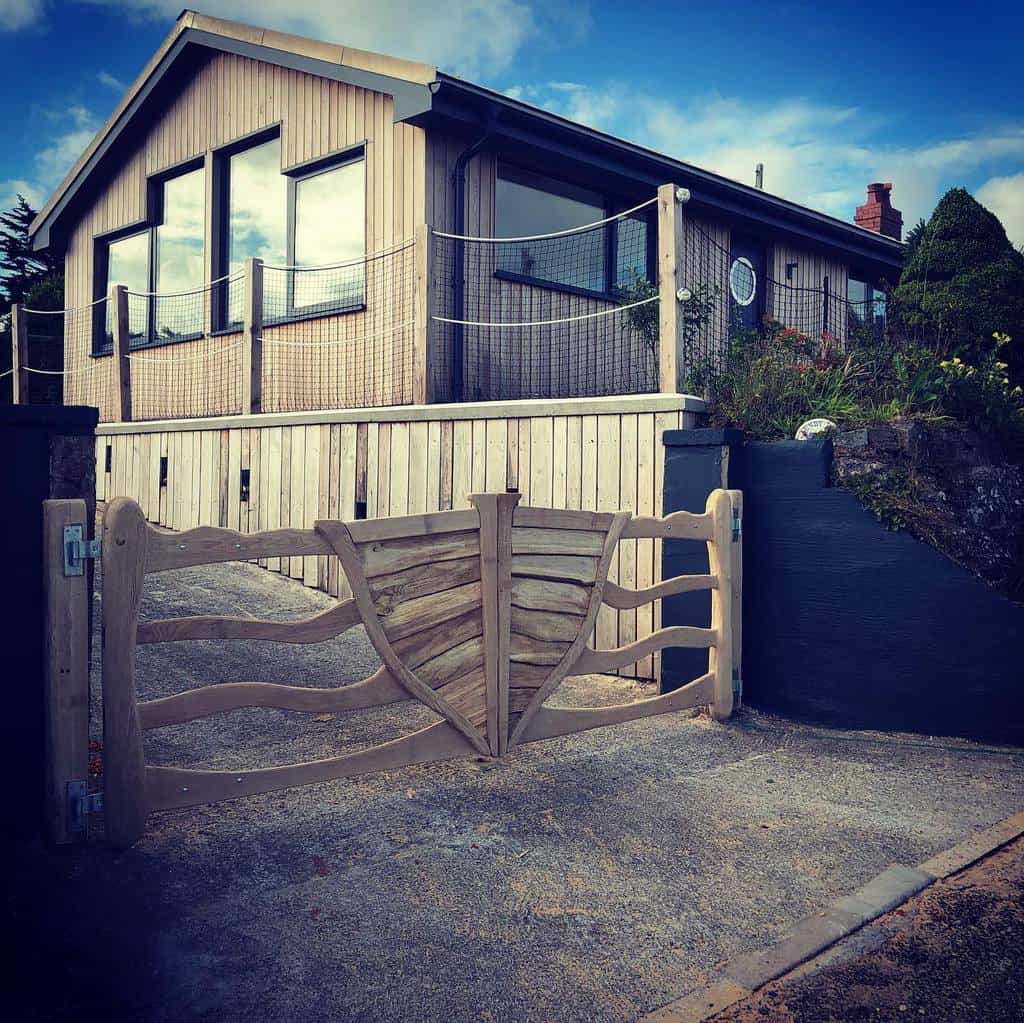 abstract design rustic garden gate driveway