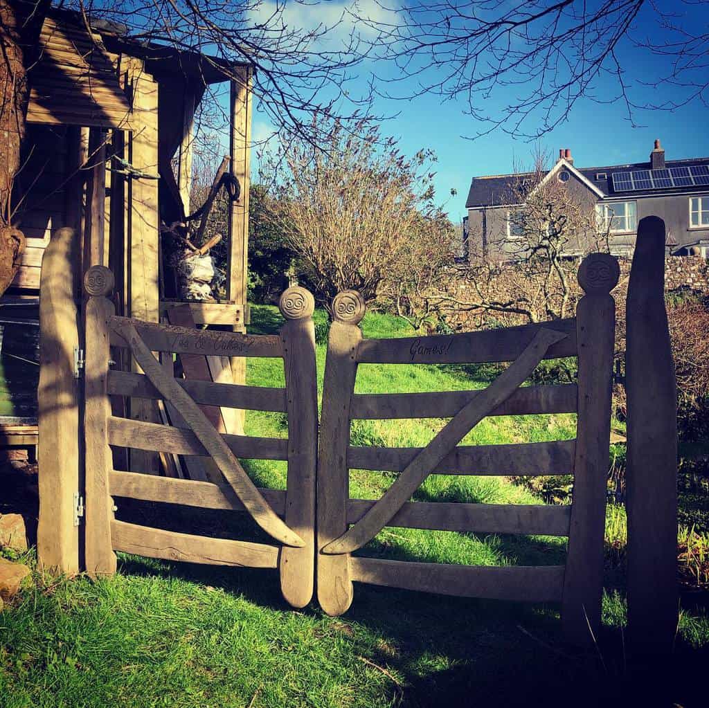 rustic wood garden gate