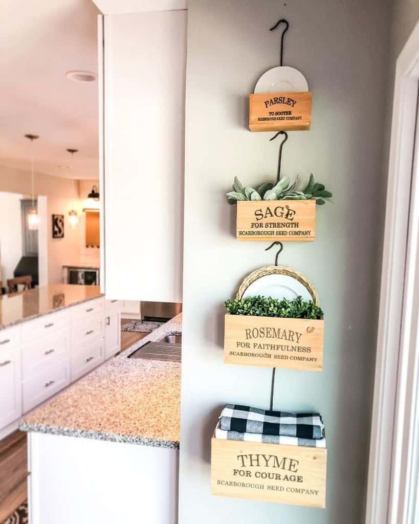 rustic vertical herb garden display