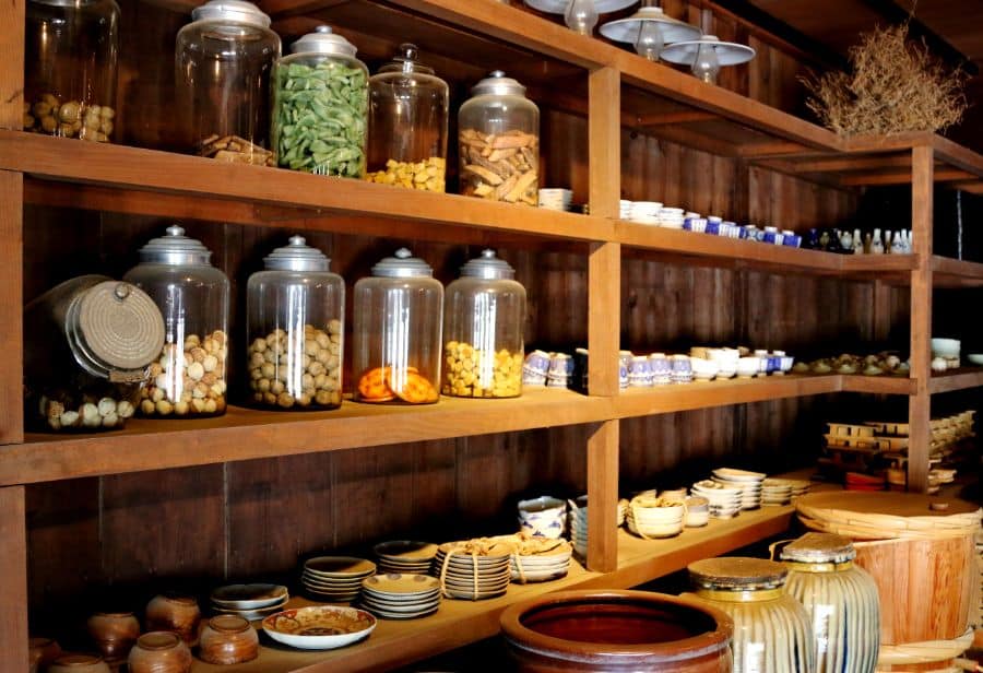 large rustic pantry shelving