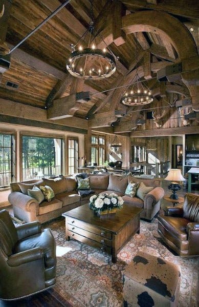 Rustic Wood Beams Vaulted Ceiling Living Room Ideas