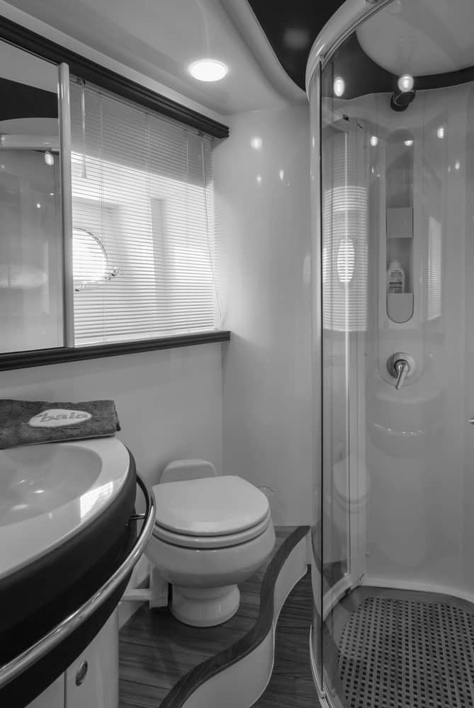 small bathroom with corner shower