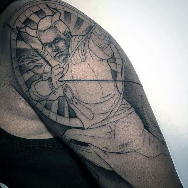 Sagittarius Mens Sleeve Tattoo Inspiration