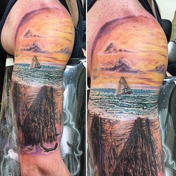 Sailing Ship Tattoos For Guys