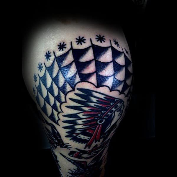 Sailor Jerry American Traditional Spider Web Mens Upper Arm Indian Tattoos
