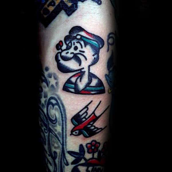 Sailor Jerry Popeye Mens Small Arm Tattoo